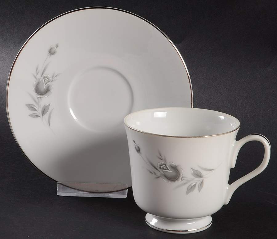 Maltese Rose Footed Cup & Saucer Set by Wyndham-1