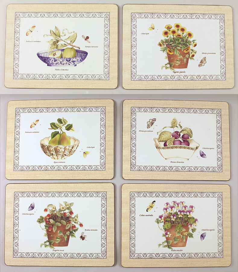 Sarah's Garden (Set of 6) Small Corkboard Placemats (Motifs 1-6) by Wedgwood-1