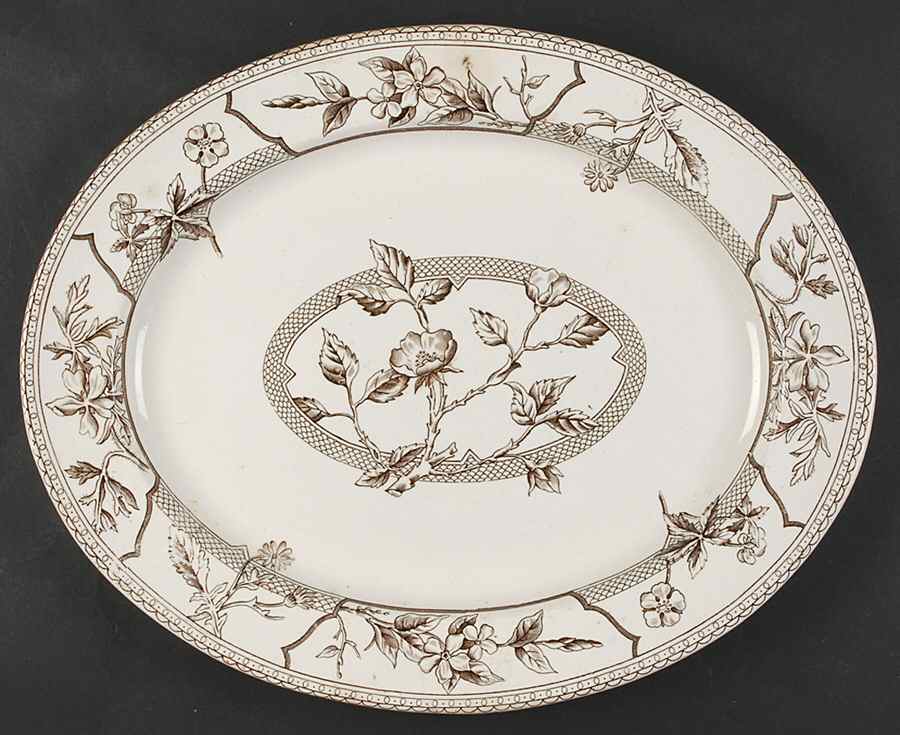 Wild Flowers 16" Oval Serving Platter by J F Wileman-1