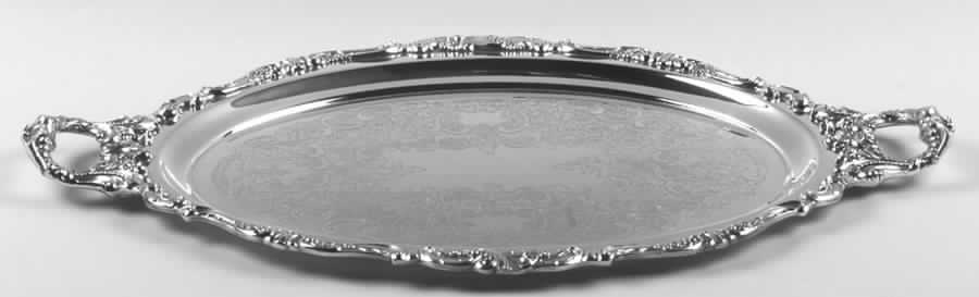 Baroque (Silverplate, Hollowware, Older) Medium Silverplate Waiter Tray by Wallace Silver-1