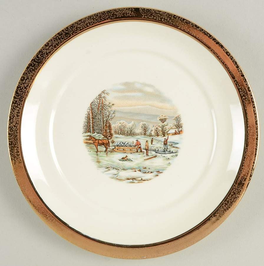 Currier & Ives Salad Plate by Wint-O-Gold-1