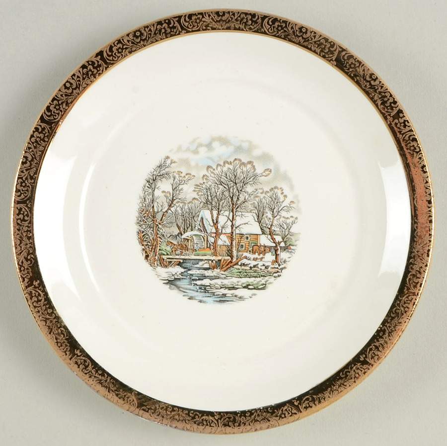 Currier & Ives Bread & Butter Plate by Wint-O-Gold-1
