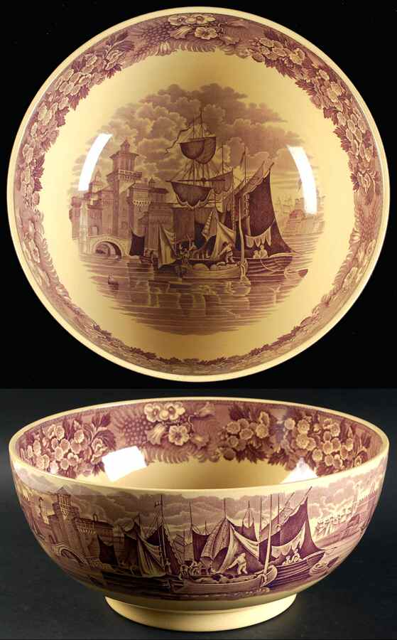 Ferrara Plum (Tan Body, No Trim) 10" Large Salad Serving Bowl by Wedgwood-1