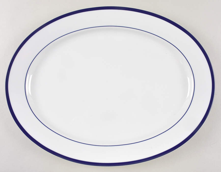 Brasserie Blue 16" Oval Serving Platter by Williams-Sonoma-1