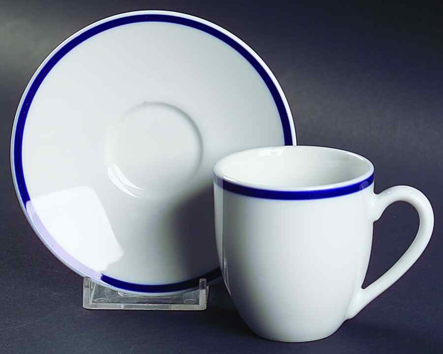 Brasserie Blue Flat Demitasse Cup & Saucer Set by Williams-Sonoma-1