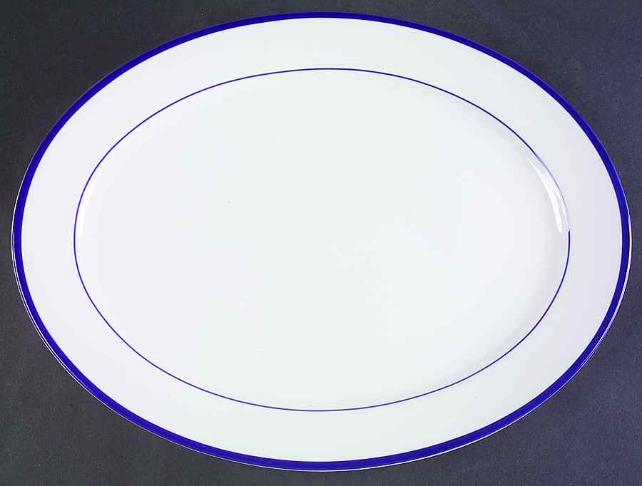 Brasserie Blue 16" Oval Serving Platter by Williams-Sonoma-1