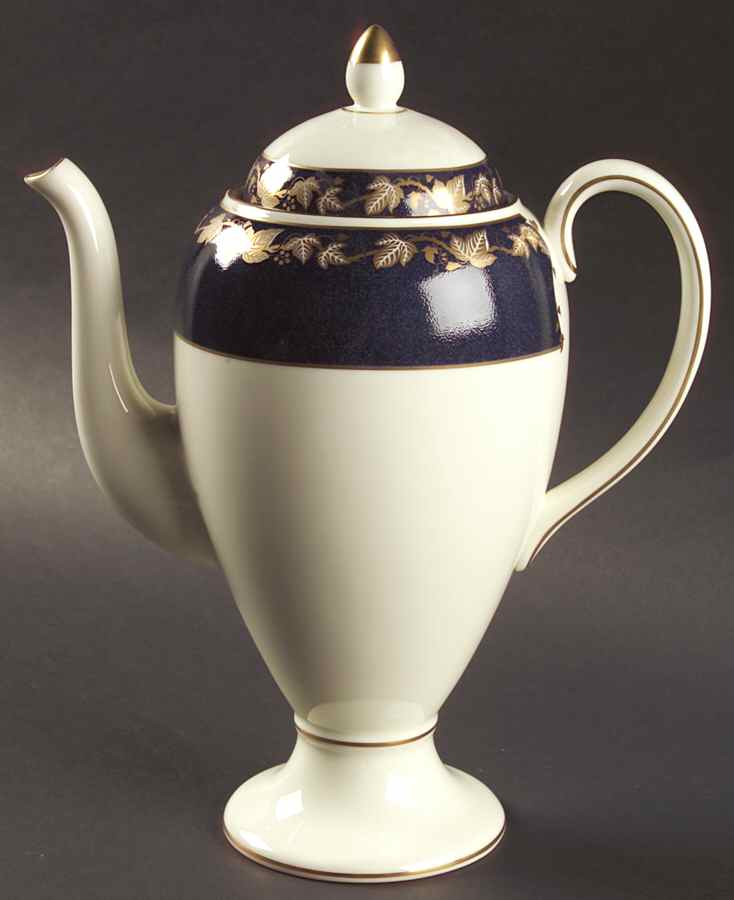 Whitehall 2000 (Powder Dark Blue Rim) Coffee Pot & Lid by Wedgwood-1