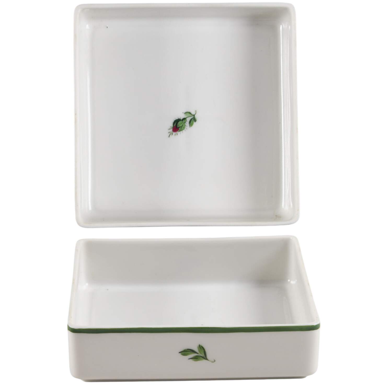 Viennese Rose Square Box No Lid by Wiener Porzellan-1