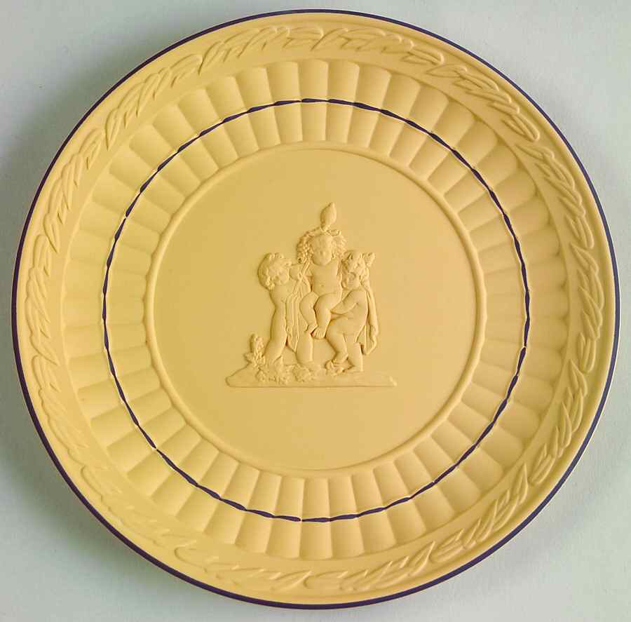 Black On Cane Jasperware Collector Plate by Wedgwood-1
