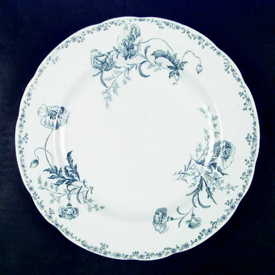 Carnation Blue Luncheon Plate by JH Weatherby-1