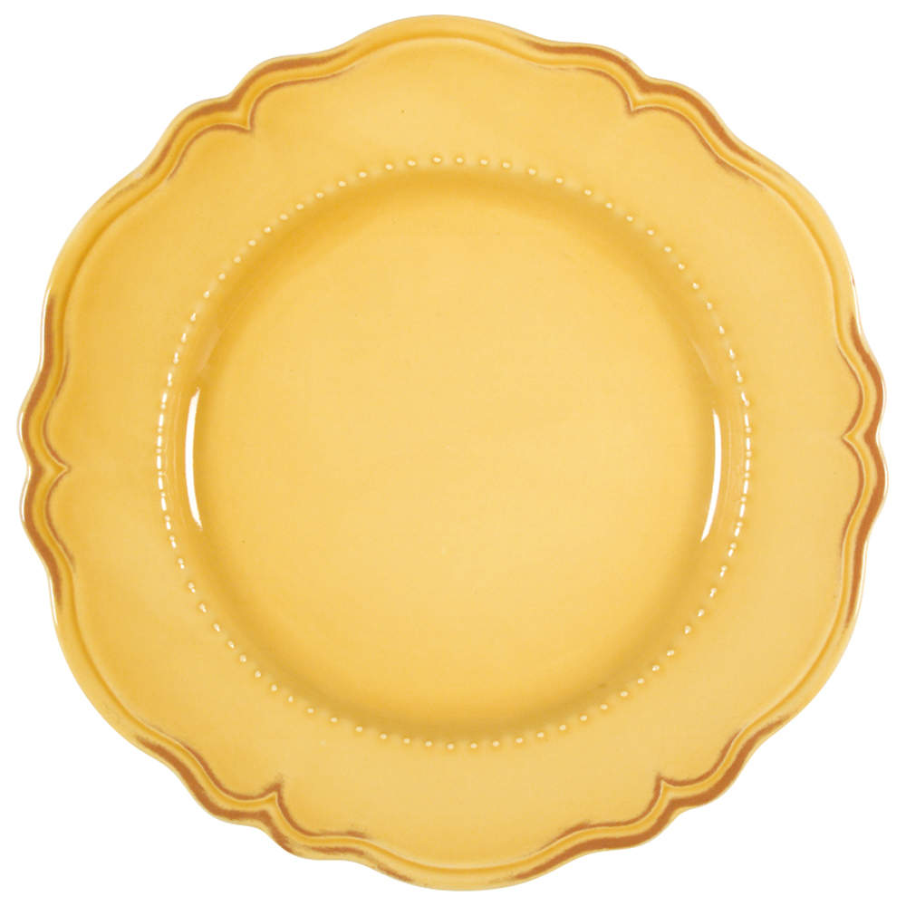 Tuscany Butter Cream Mustard Dinner Plate by Waverly-1