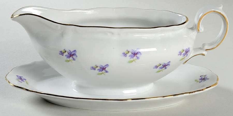 Remembrance Gravy Boat with Attached Underplate by Winterling - Bavaria-1