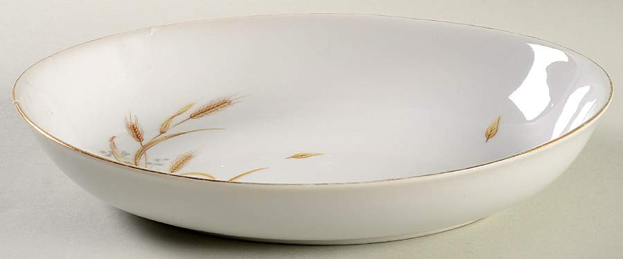 Golden Wheat 9" Oval Vegetable Bowl by Wales (Japan)-1