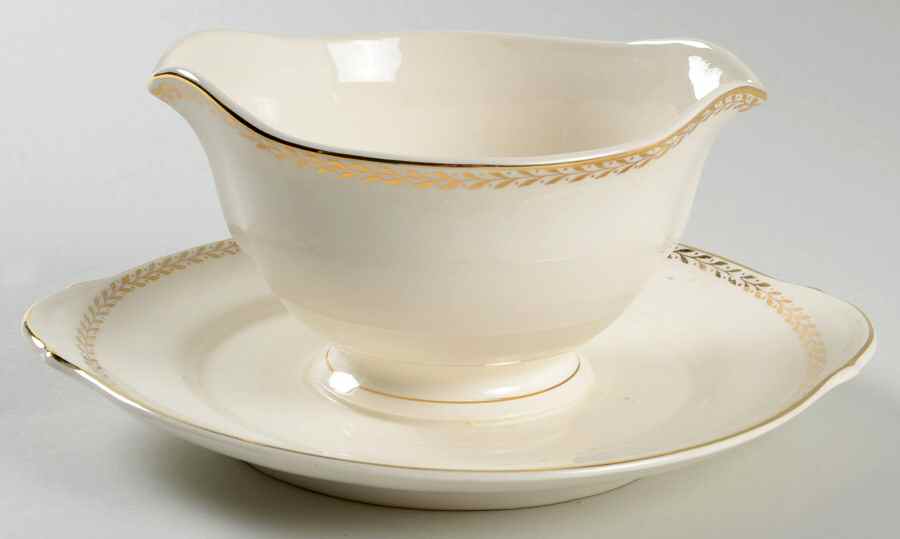 Mayflower Gravy Boat with Attached Underplate by Westwood (Limoges)-1