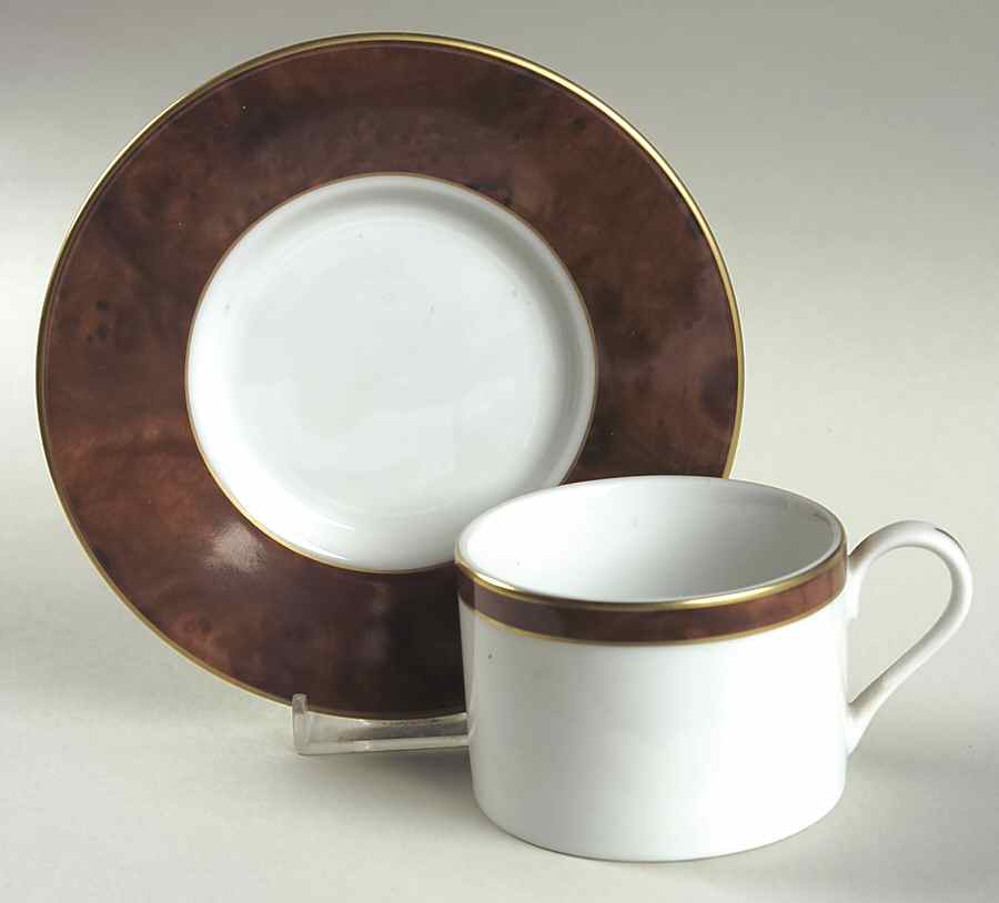 Decoys Brown Flat Cup & Saucer Set by Woodmere-1