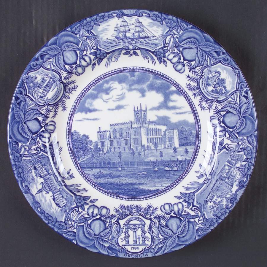 Georgia Historical Plates Blue Dinner Plate by Wedgwood-1