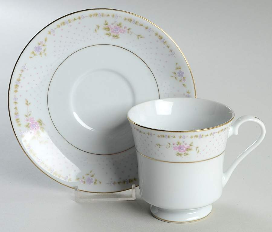 Eva Footed Cup & Saucer Set by White Jade-1