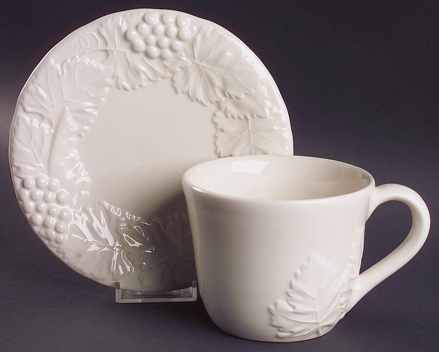 Napa Cream Flat Cup & Saucer Set by Williams-Sonoma-1