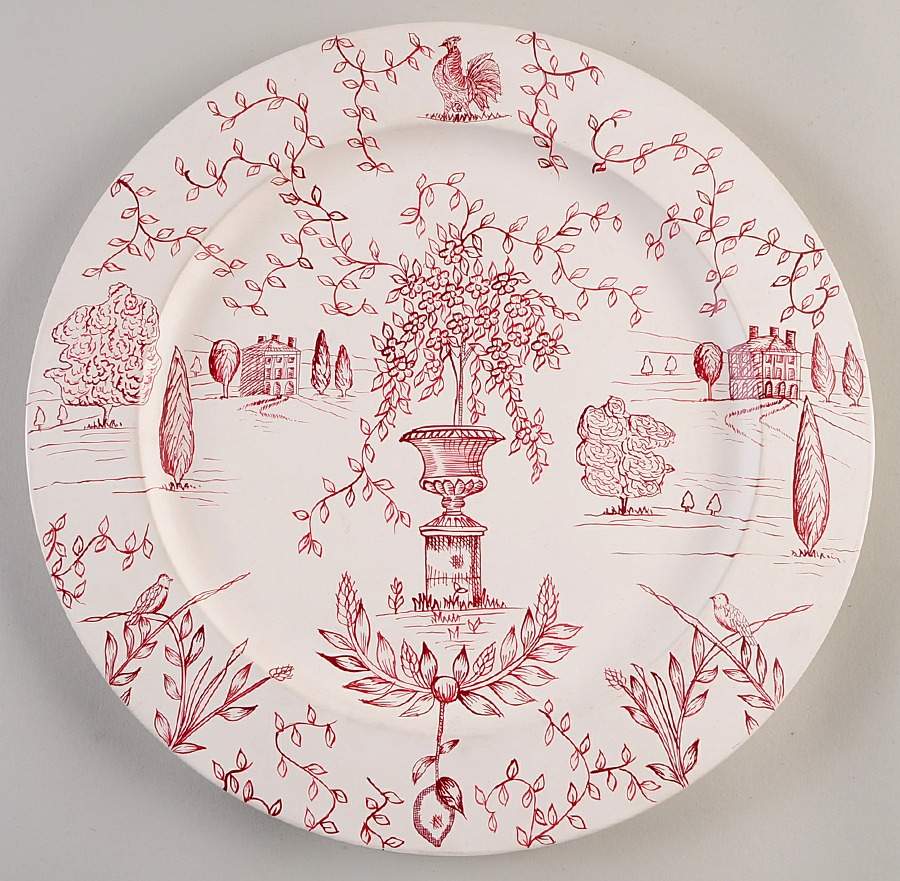 Joie De Vivre Red Wood Service Plate (Charger) by Wedgwood-1
