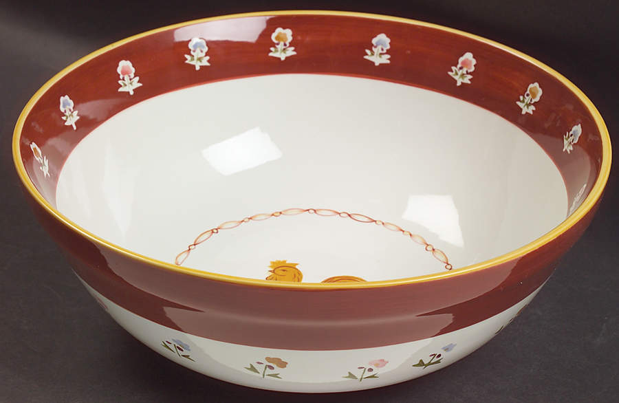 Coq A Doodle Do 12" Large Salad Serving Bowl by Waverly-1