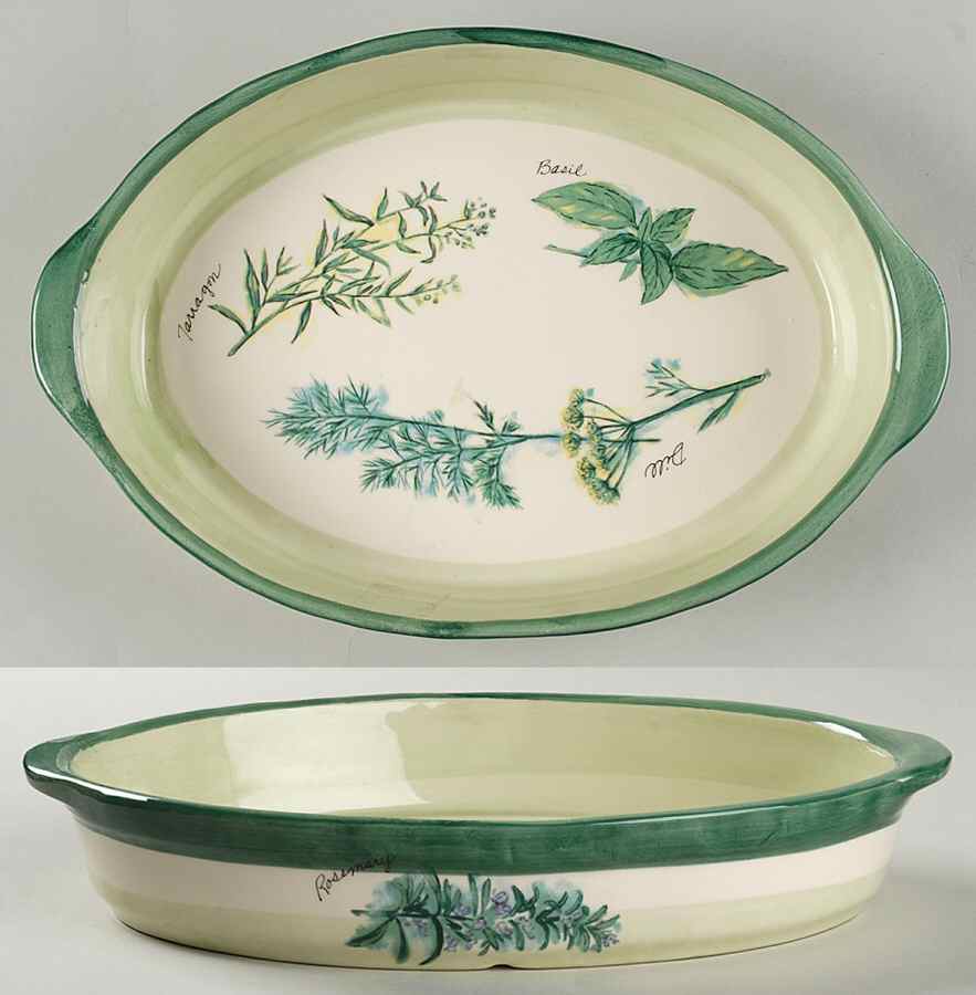 Culinary Herbs 11" Oval Baker by Williams-Sonoma-1