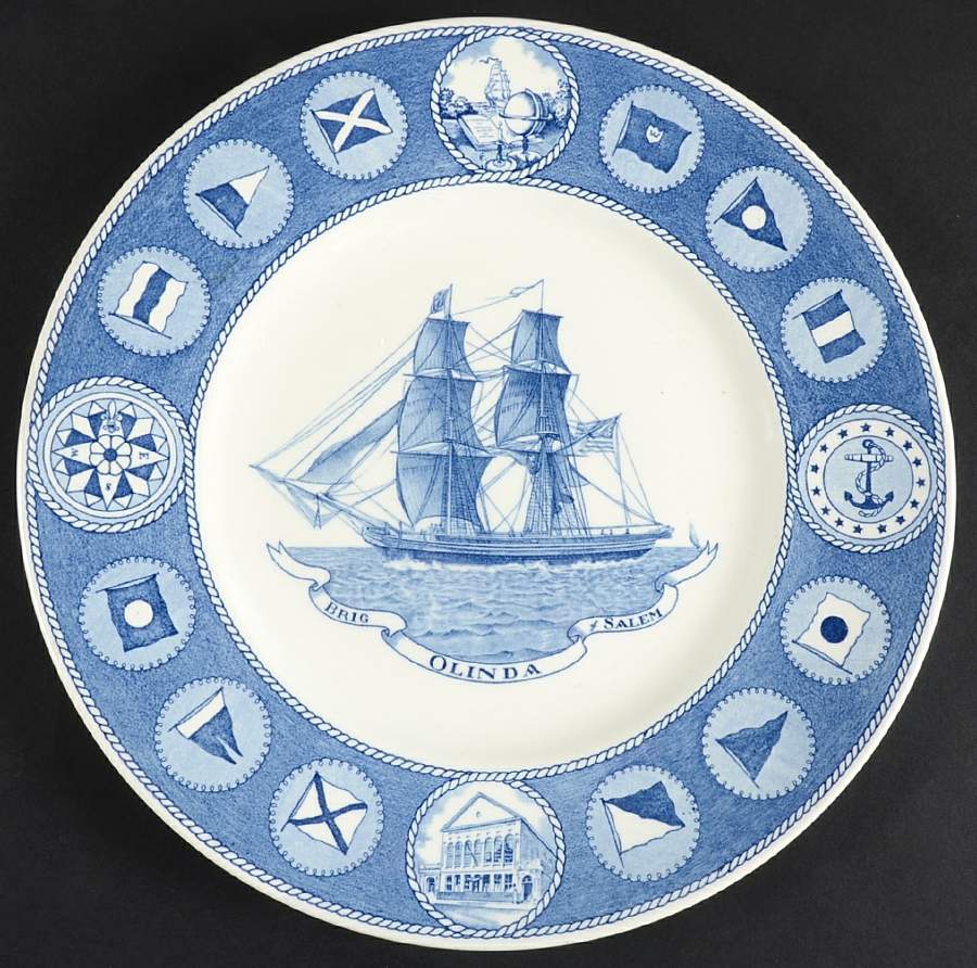 Peabody Museum (Blue) Dinner Plate by Wedgwood-1