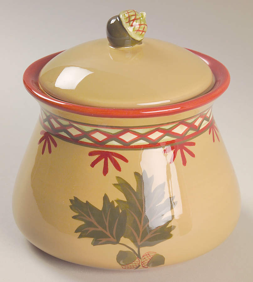 Oak Leaf & Acorn Sugar Bowl & Lid by Woolrich-1