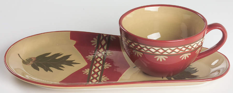 Oak Leaf & Acorn Snack Plate & Cup Set by Woolrich-1
