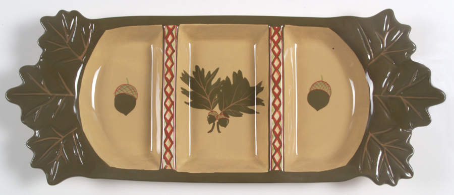 Oak Leaf & Acorn 3 Part Rectangular Divided Server by Woolrich-1