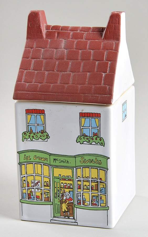 Village Stores Sugar Canister & Lid by Wade (England)-1