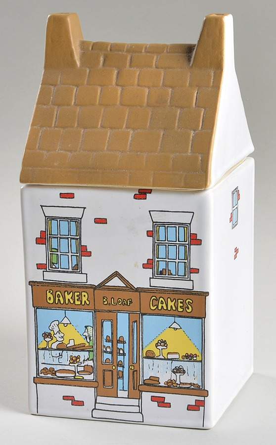 Village Stores Flour Canister & Lid by Wade (England)-1