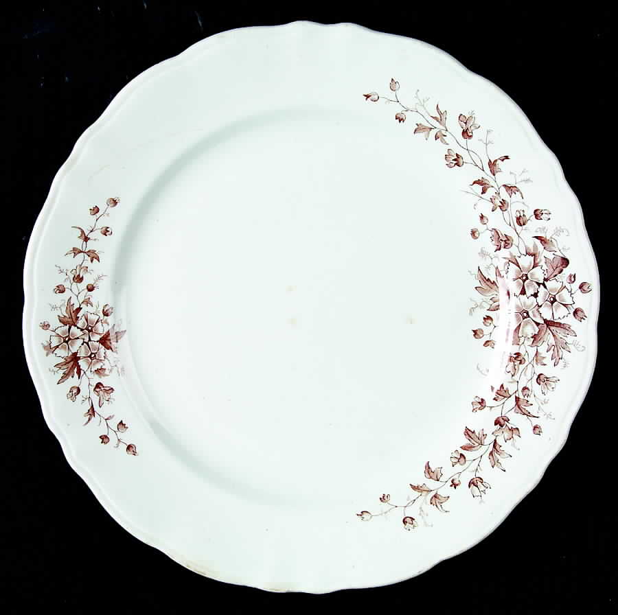 Floral Brown Dinner Plate by JH Weatherby-1
