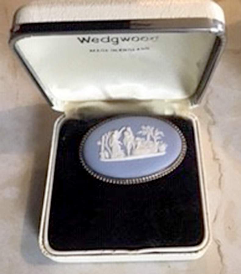 Jasperware Jewelry Sterling Brooch by Wedgwood-1