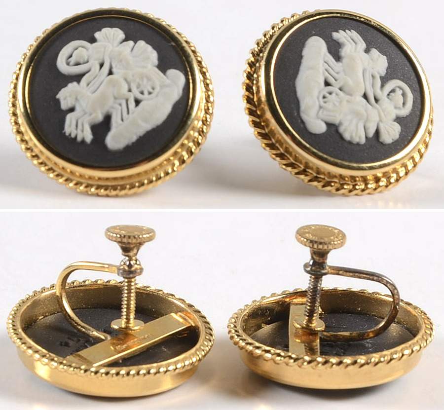 Jasperware Jewelry Earring Pair by Wedgwood-1
