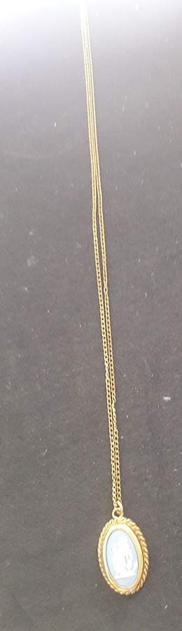 Jasperware Jewelry Goldplate Hope with Anchor Necklace by Wedgwood-1