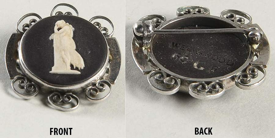 Jasperware Jewelry Silverpate Brooch by Wedgwood-1