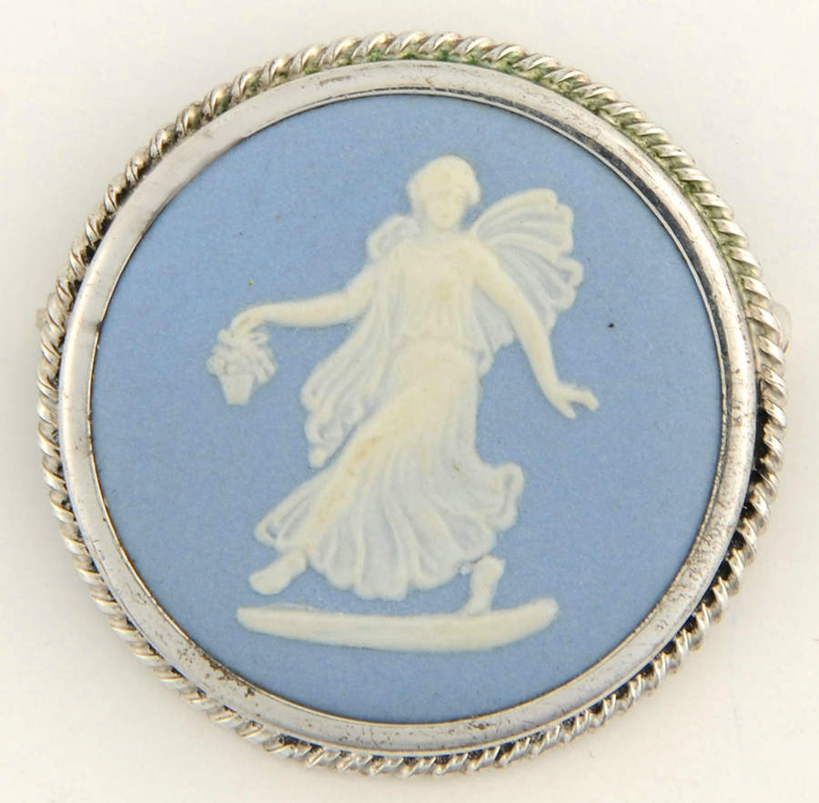 Jasperware Jewelry Sterling Brooch by Wedgwood-1