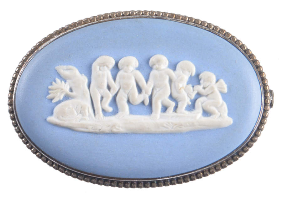 Jasperware Jewelry Sterling Brooch by Wedgwood-1