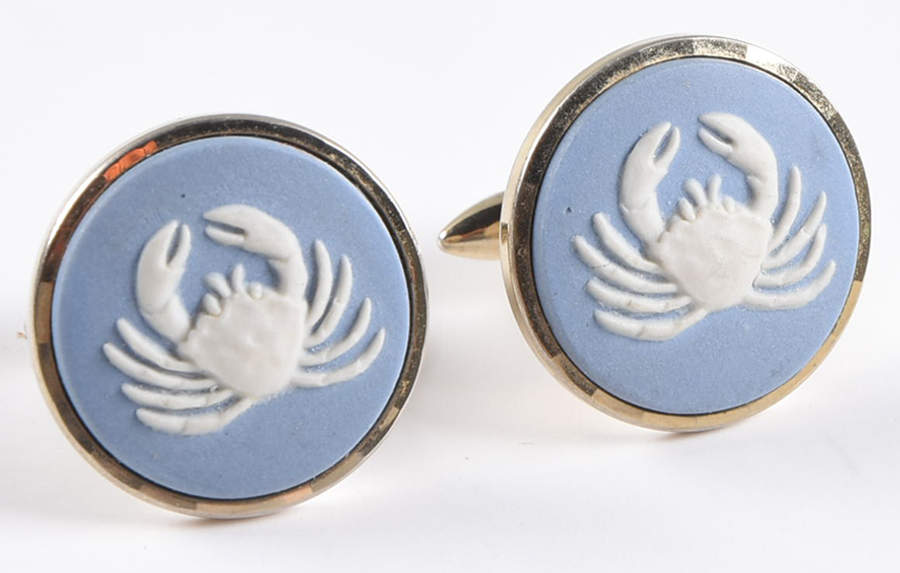 Jasperware Jewelry (Pair) Goldplate Cuff Links by Wedgwood-1