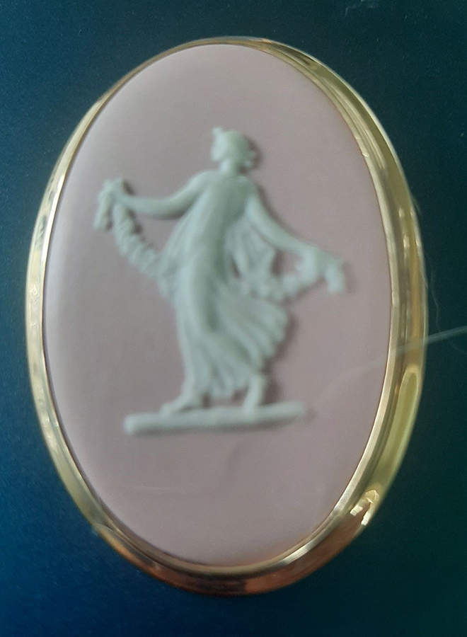 Jasperware Jewelry Goldplate Brooch by Wedgwood-1