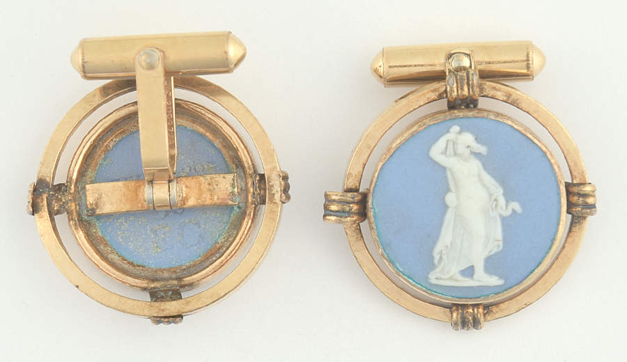 Jasperware Jewelry (Pair) Goldplate Cuff Links by Wedgwood-1