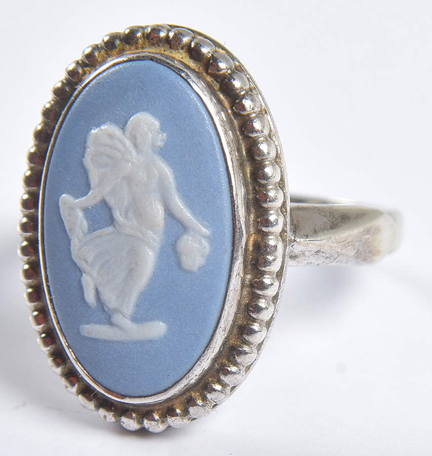 Jasperware Jewelry (Size 5) Sterling Ring by Wedgwood-1