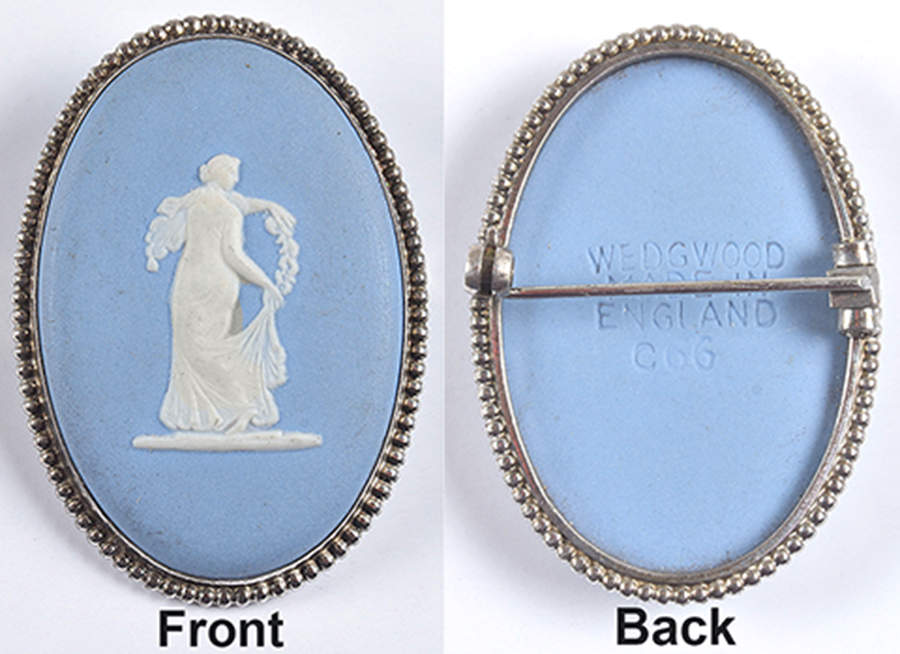 Jasperware Jewelry Sterling Brooch by Wedgwood-1