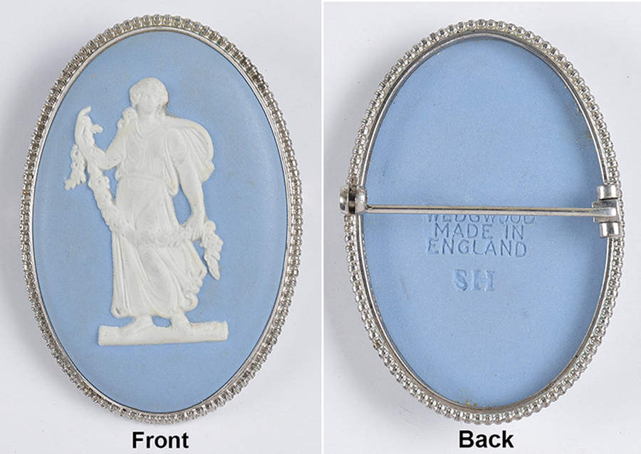 Jasperware Jewelry Sterling Brooch by Wedgwood-1