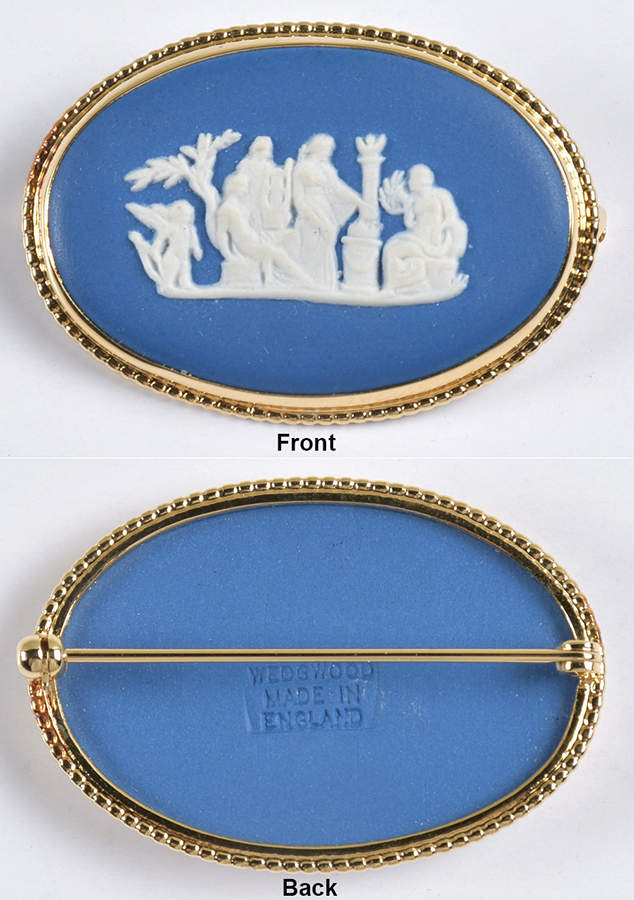 Jasperware Jewelry Goldplate Brooch by Wedgwood-1