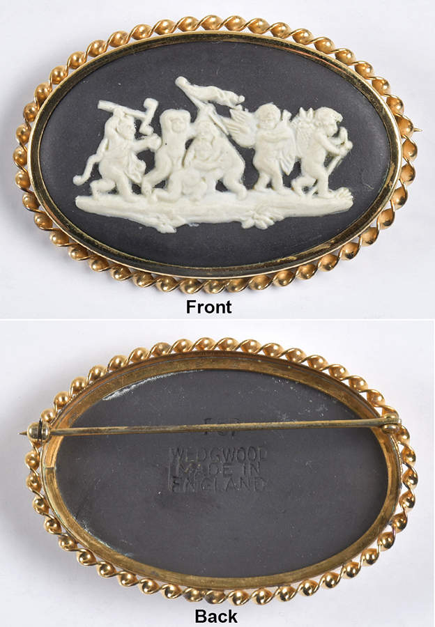 Jasperware Jewelry Goldplate Brooch by Wedgwood-1