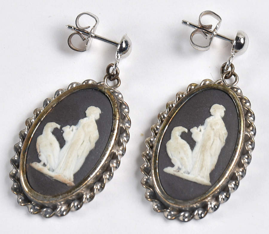 Jasperware Jewelry Earring Pair by Wedgwood-1