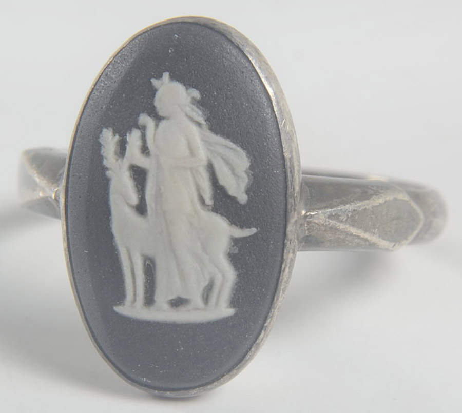 Jasperware Jewelry (Size 5 1/2) Sterling Ring by Wedgwood-1