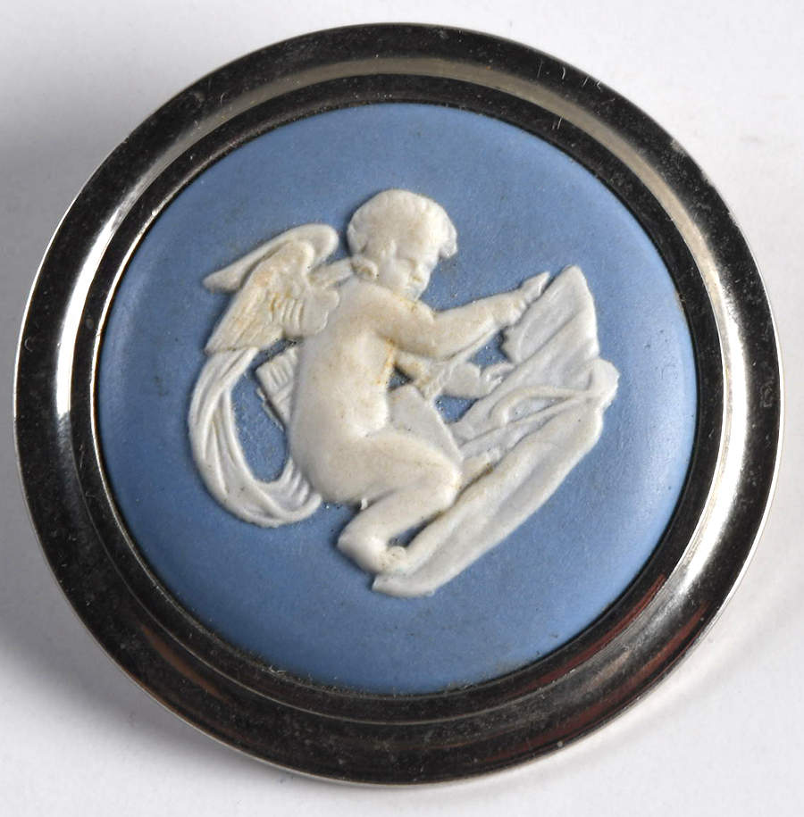 Jasperware Jewelry Silverpate Brooch by Wedgwood-1