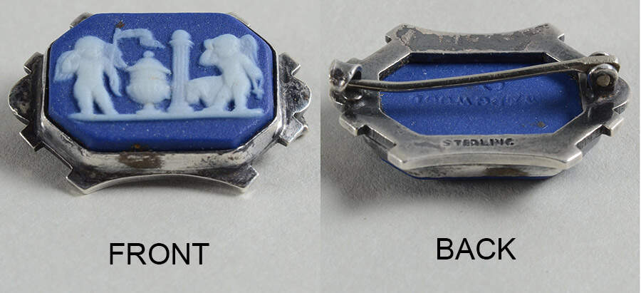 Jasperware Jewelry Sterling Brooch by Wedgwood-1